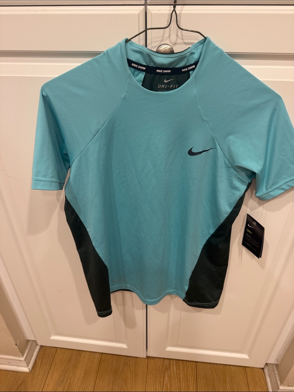 Nike Aquamarine & Black Dri-FIT Short Sleeve Performance Tee